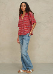 M.A.B.E. Ari Print Gathered Top