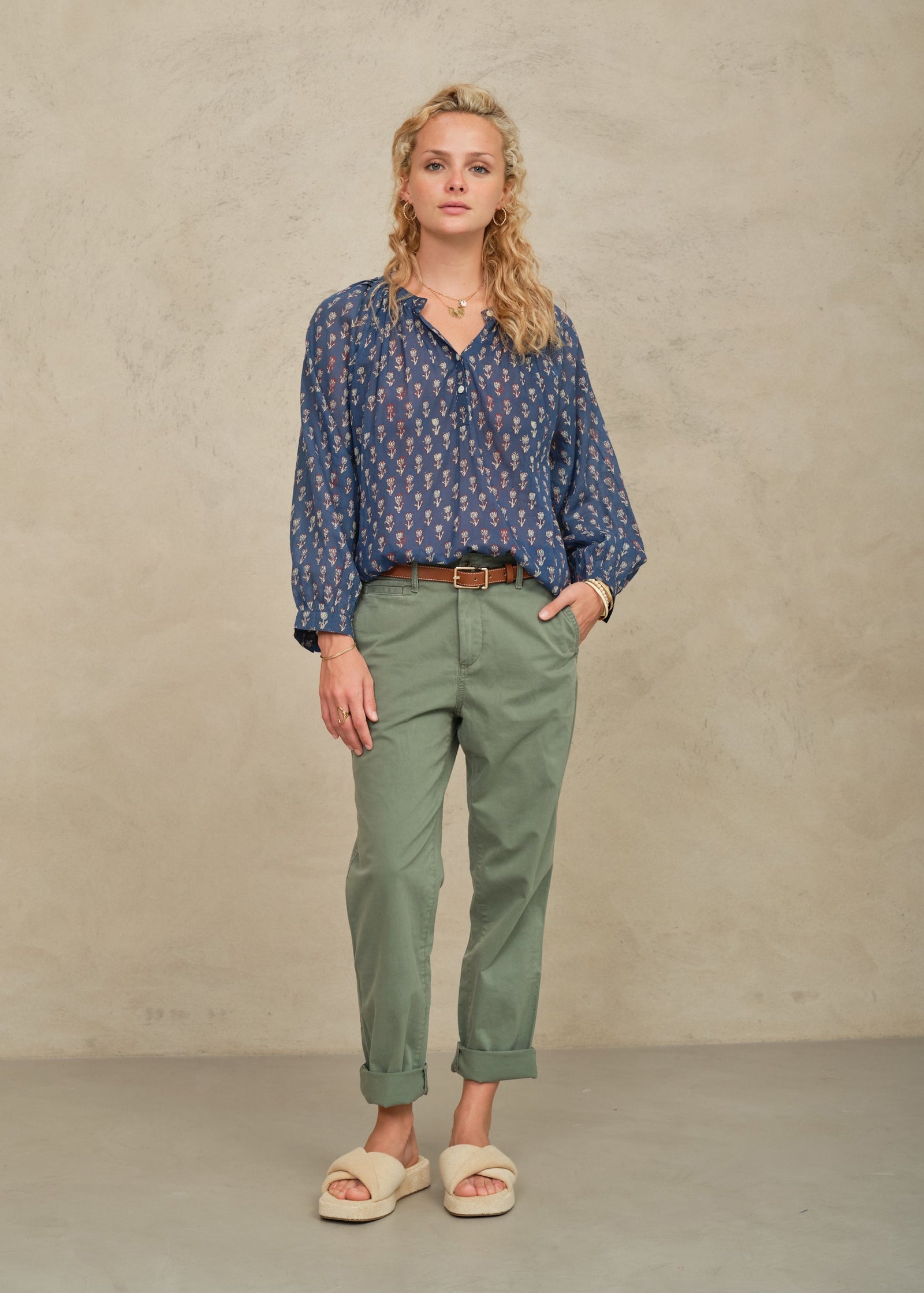 M.A.B.E. Ari Print Long Sleeve Top