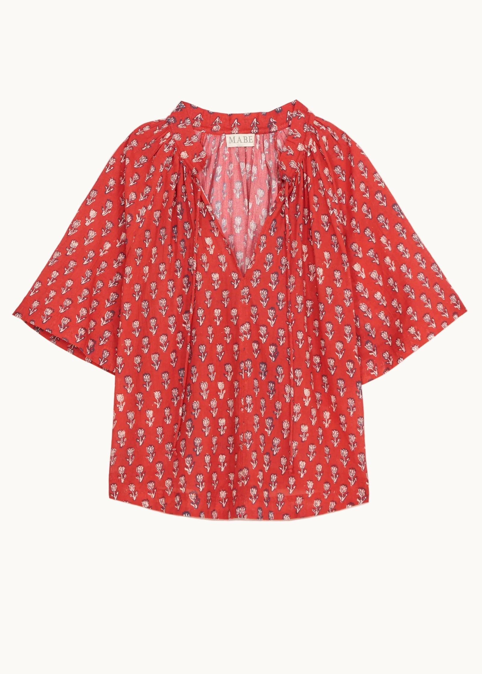 M.A.B.E. Ari Print Gathered Top