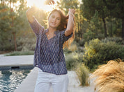 M.A.B.E. Ari Print Short Sleeve Top