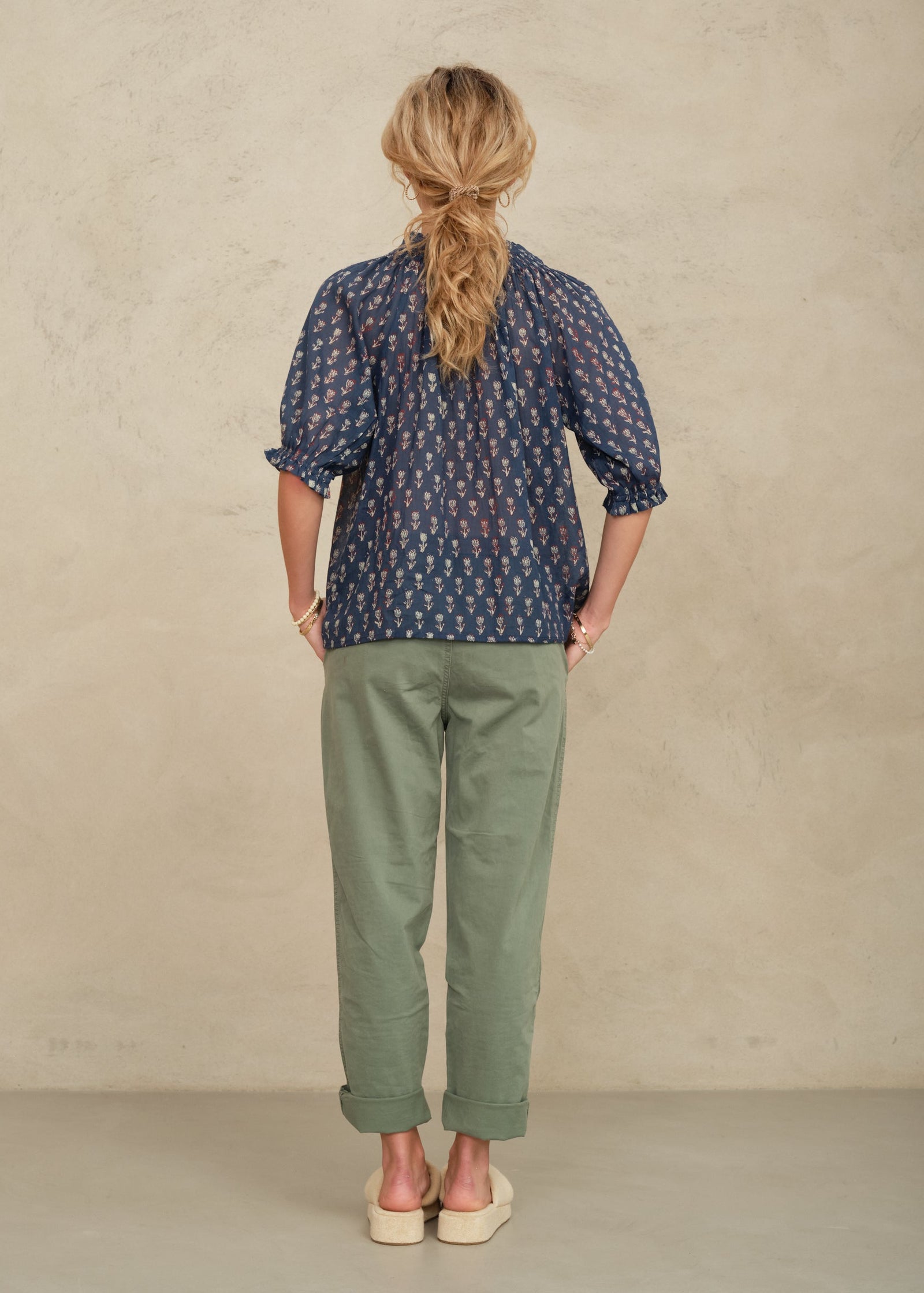 M.A.B.E. Ari Print Short Sleeve Top