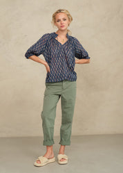 M.A.B.E. Ari Print Short Sleeve Top