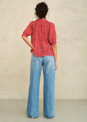 M.A.B.E. Ari Print Short Sleeve Top