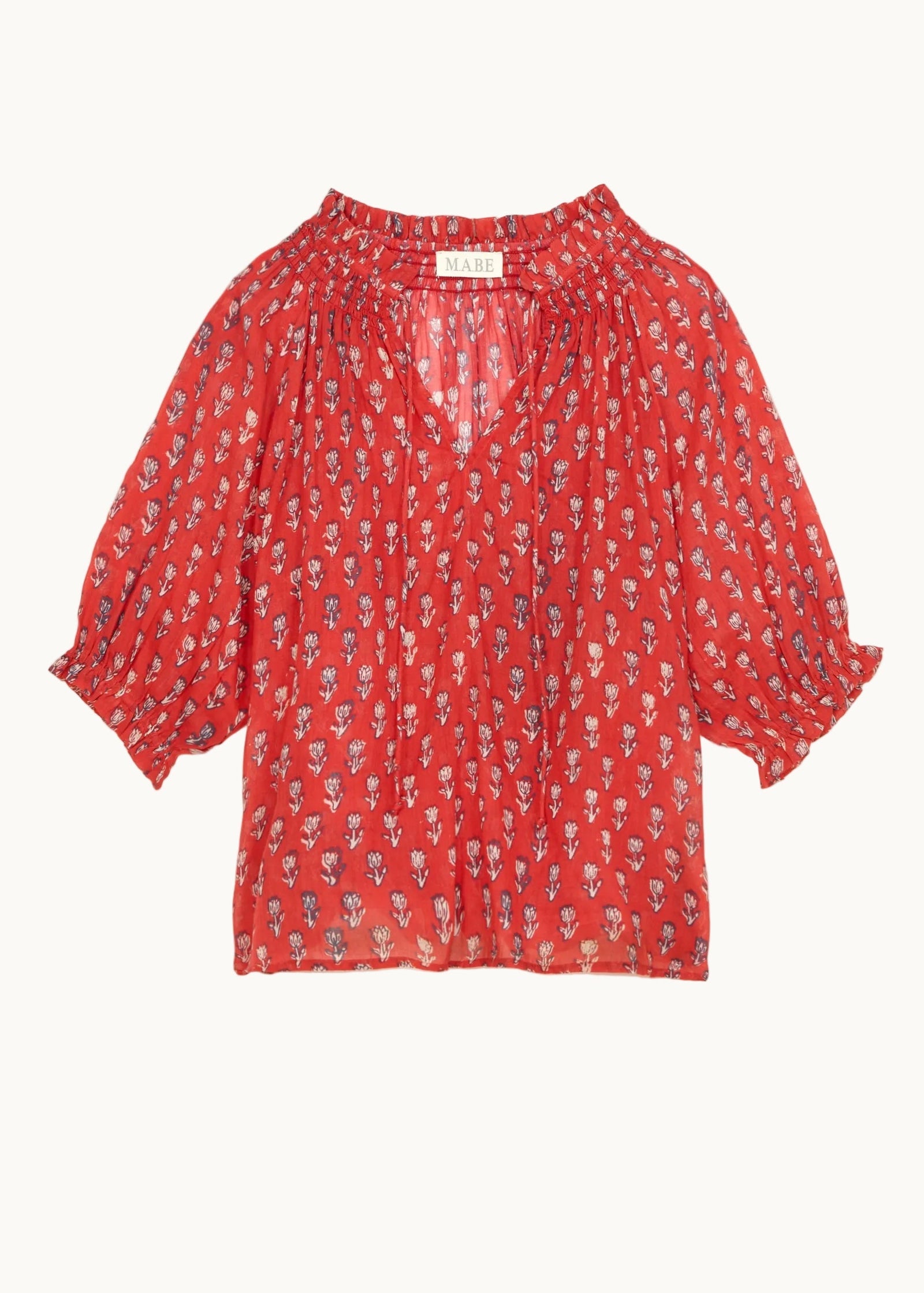 M.A.B.E. Ari Print Short Sleeve Top