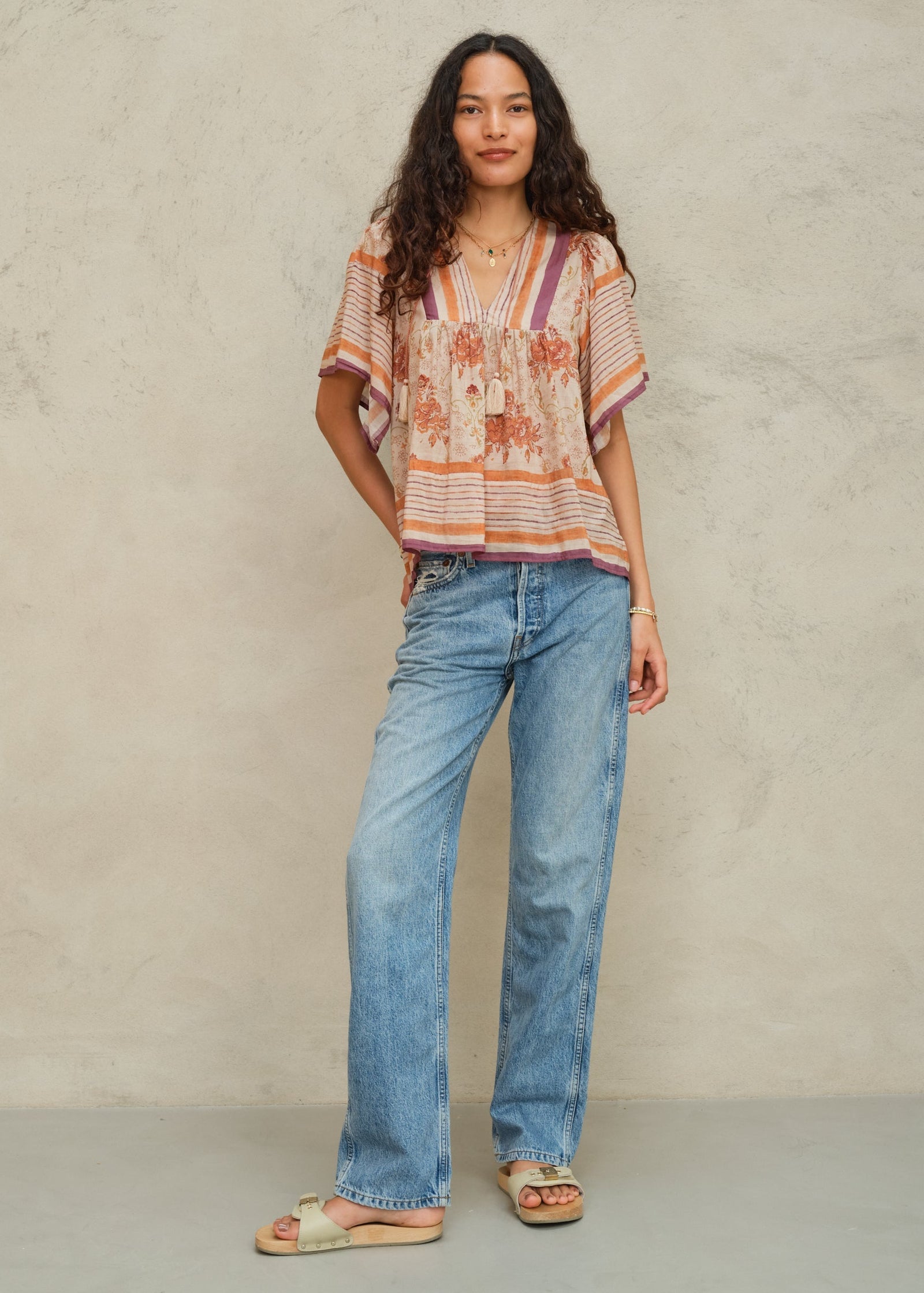M.A.B.E Aubrie Short Sleeve Top