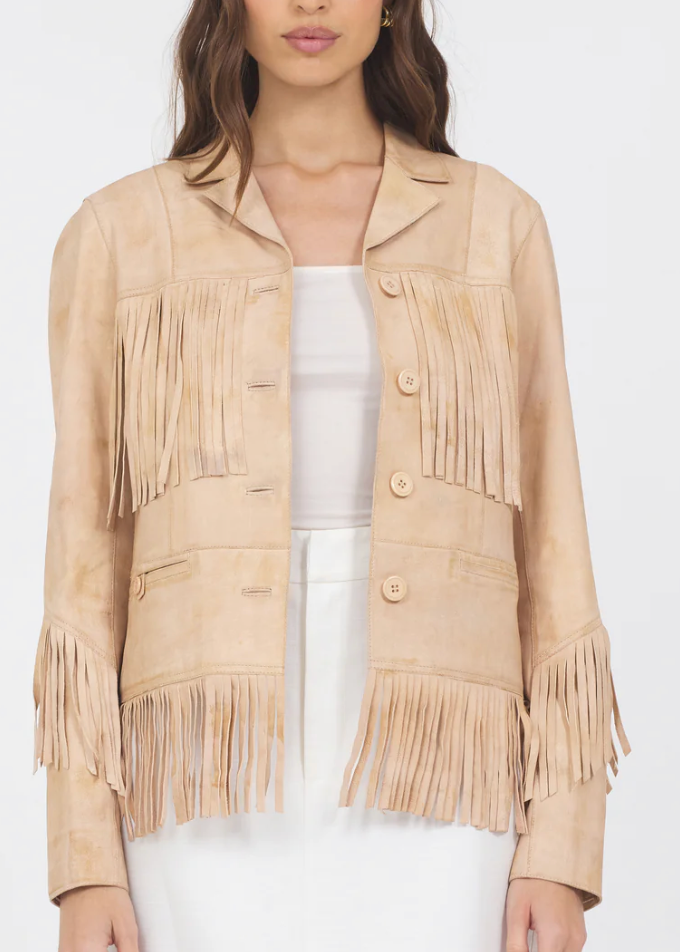 Jakett Annie Distressed Suede Jacket