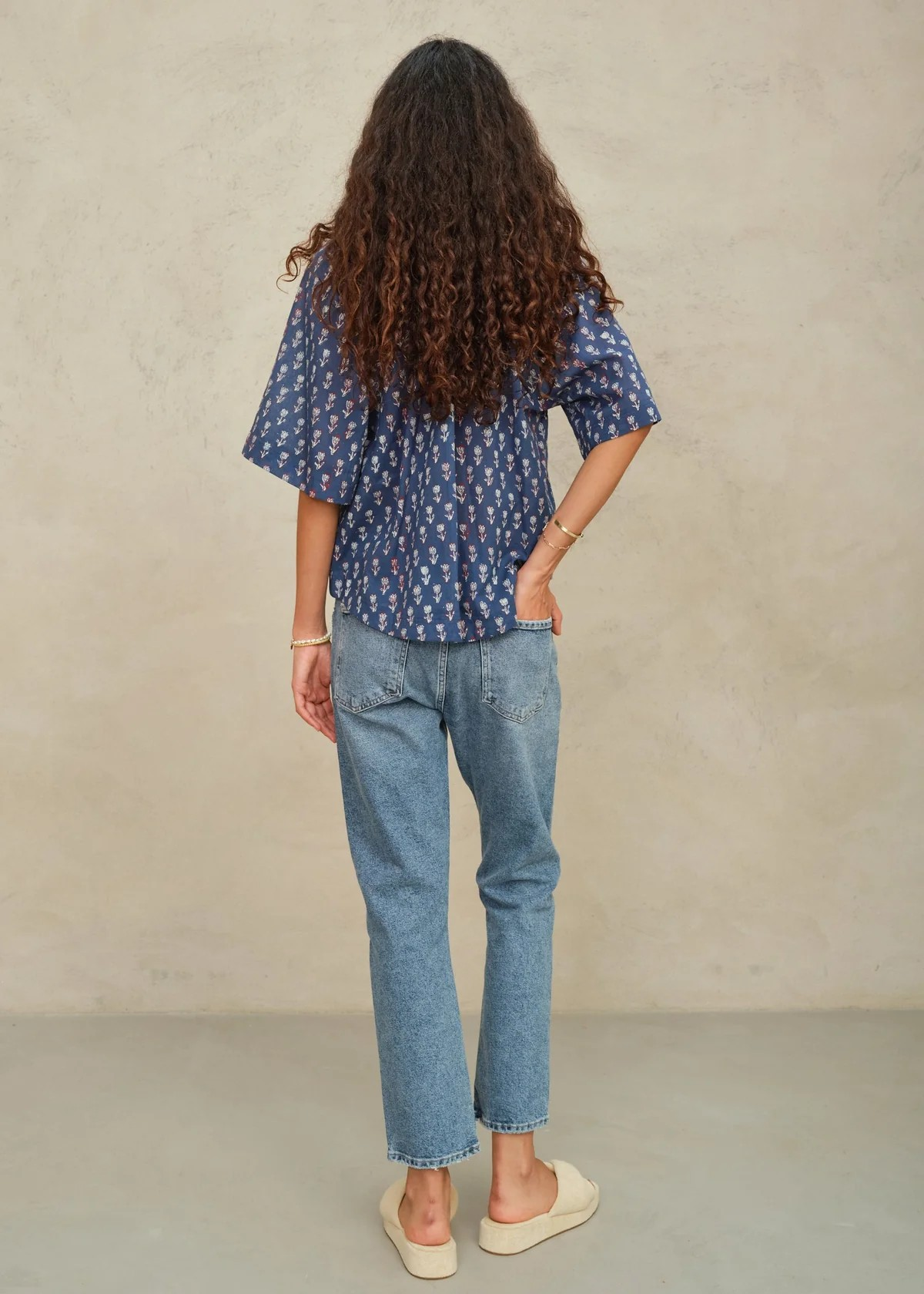 M.A.B.E. Ari Print Short Sleeve Top