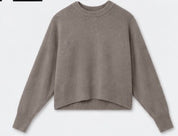 White + Warren Cashmere Blend Luxe Fringe Crew