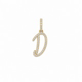 14KT Gold Diamond Initial “D” Charm