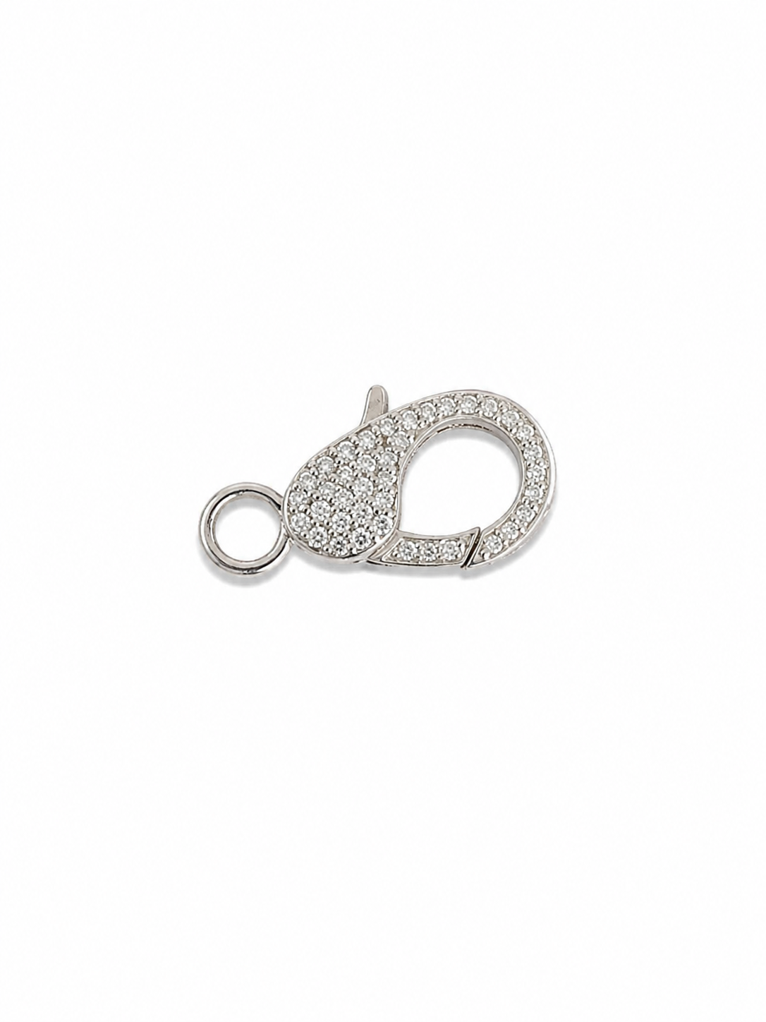 14KT White Gold Diamond Lobster Clasp Charm Enhancer
