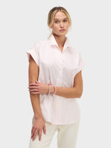 Sarah Alexandra Cap Sleeve Shirt in A Touch Of Pink