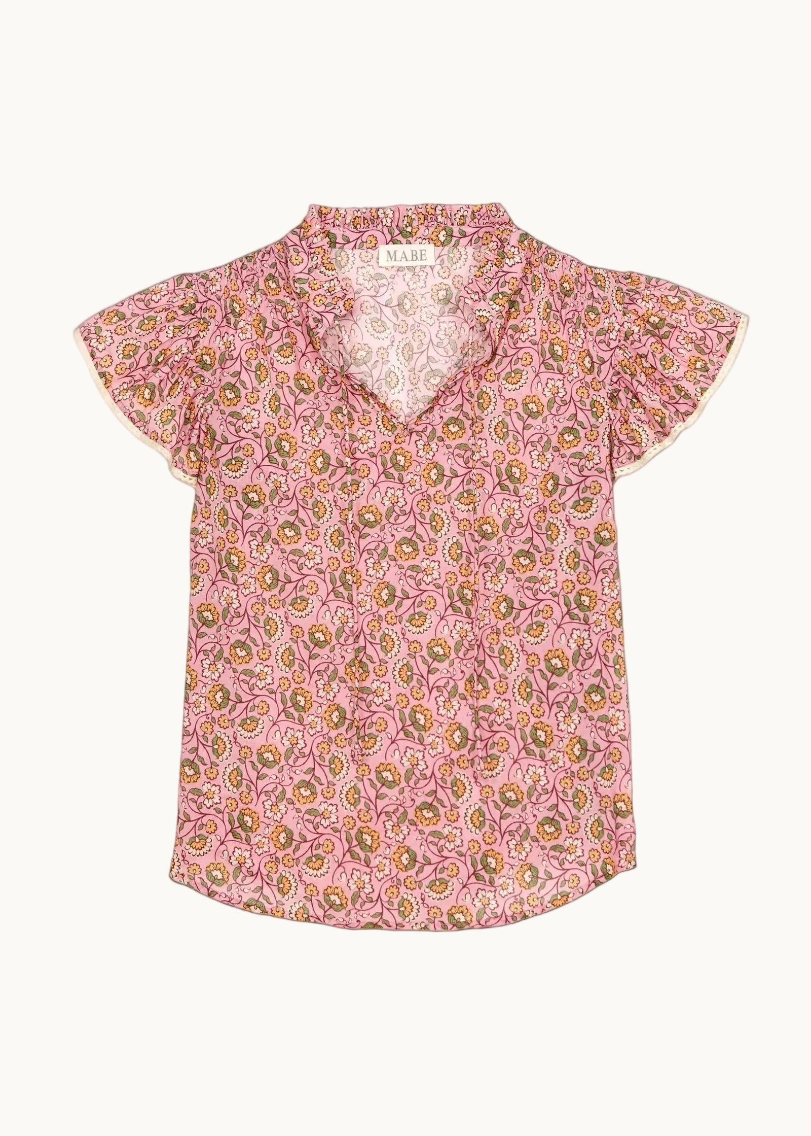 M.A.B.E. Ceci Print Short Sleeve Top