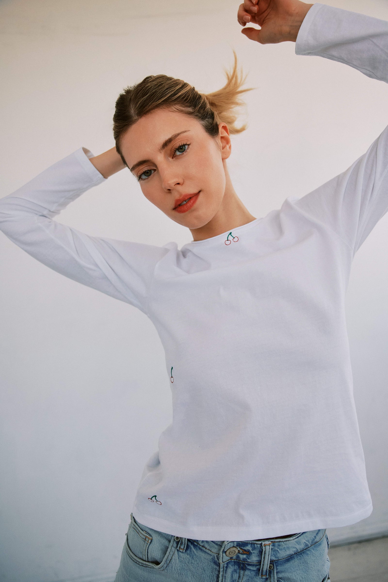 Catherine Gee L/S Cherry Tee Shirt