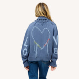 Kerri Rosenthal Fringe Shawl Collar Love Cardigan