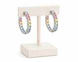 Sterling Silver Multi Color Hoop