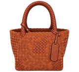 FFBS Small Woven Leather & Suede Handbag