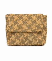 FFBS Woven Leather & Suede Clutch