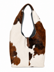 Spotted Cowhide Hobo Bag with Tassel