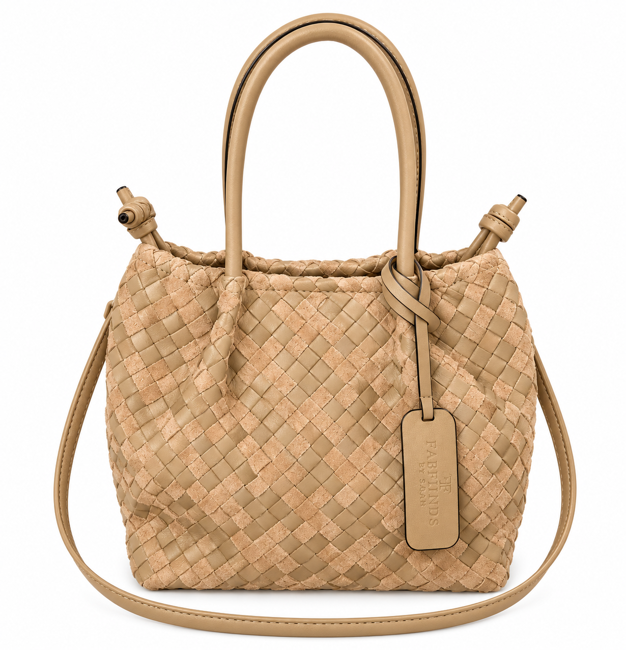 FFBS Woven Leather & Suede Crossbody Bag