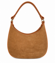 Large Luxe Suede Saddle Shoulder Bag