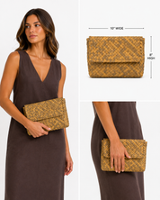 FFBS Woven Leather & Suede Clutch