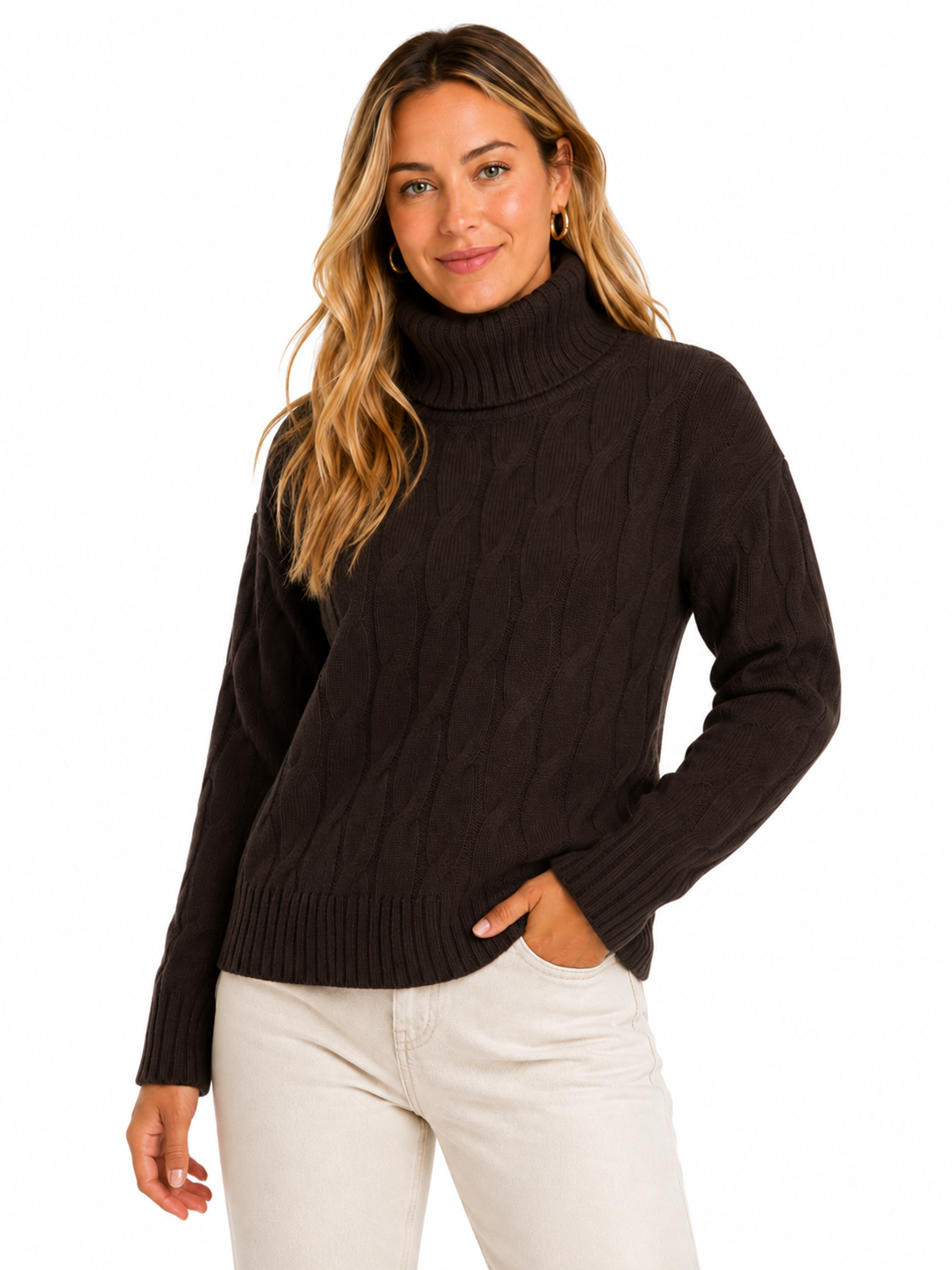 Cashmere Cable Turtleneck