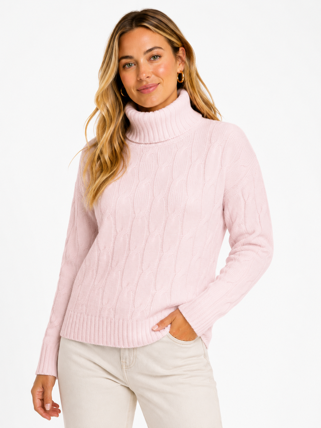 Cashmere Cable Turtleneck