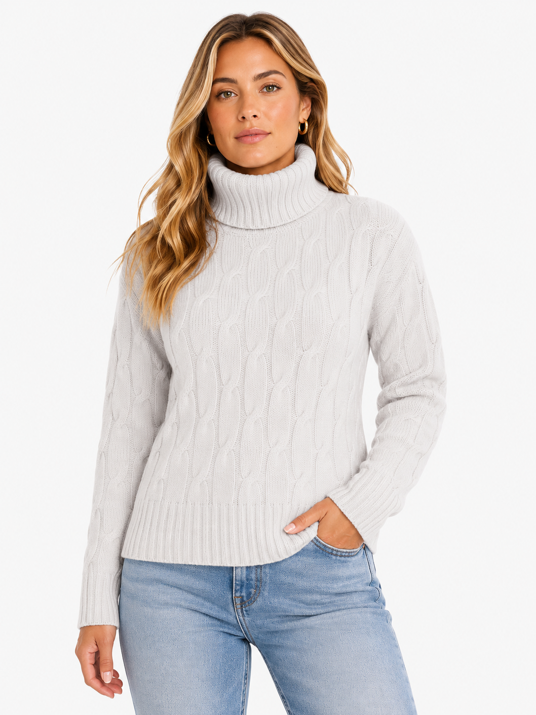Cashmere Cable Turtleneck