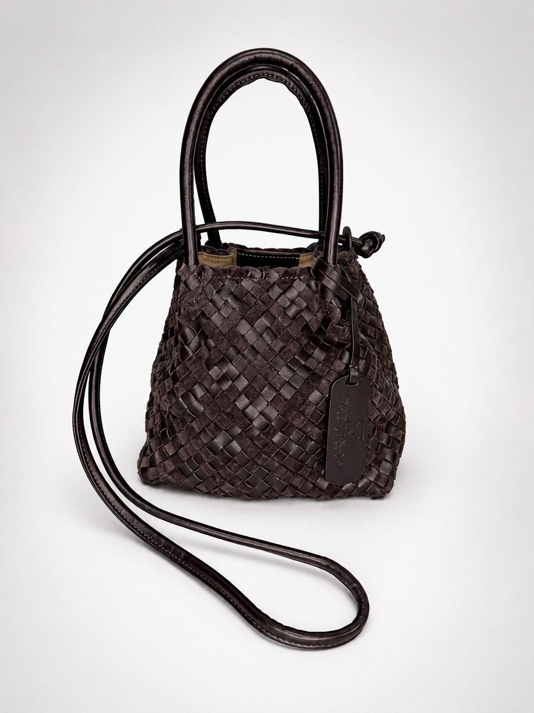 FFBS Woven Leather & Suede Crossbody Bag