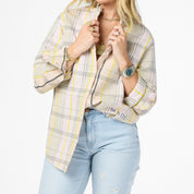 Kerri Rosenthal Mia Ruffle Shirt Cabin Plaid