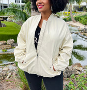 Ahirain Leather Bomber Jacket