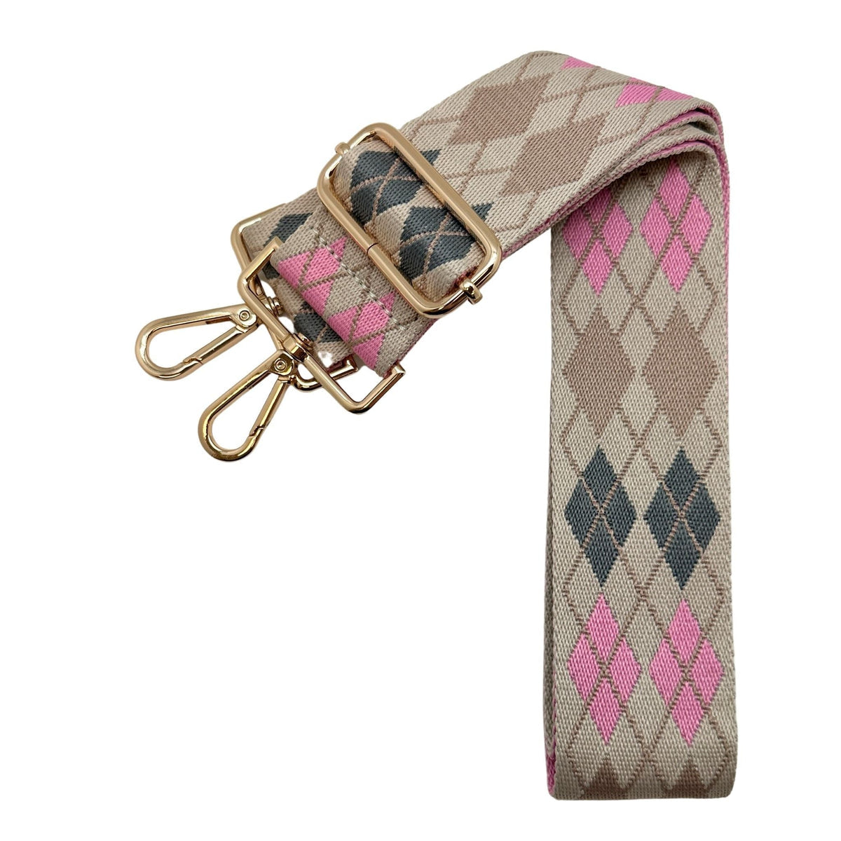 Canvas Bag Strap in Double Argyle