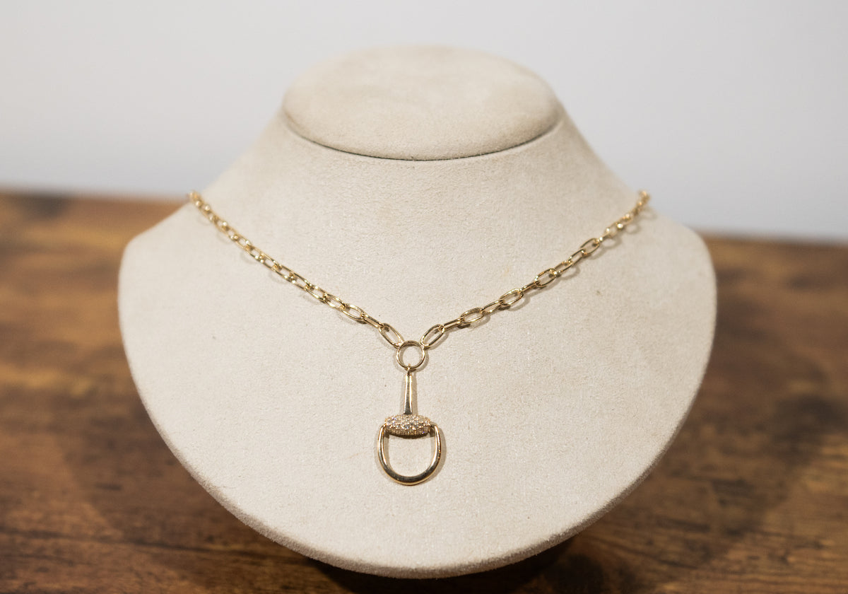 S. Row Designs Gold Chain Link Horse Bit Necklace