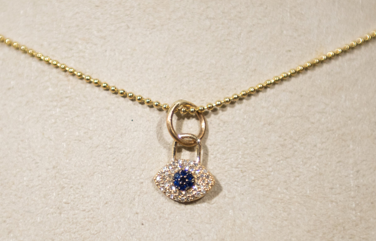 S. Row Designs Gold Diamond & Sapphire Evil Eye Charm