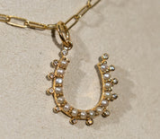 S. Row Designs Gold Pearl Horseshoe Charm