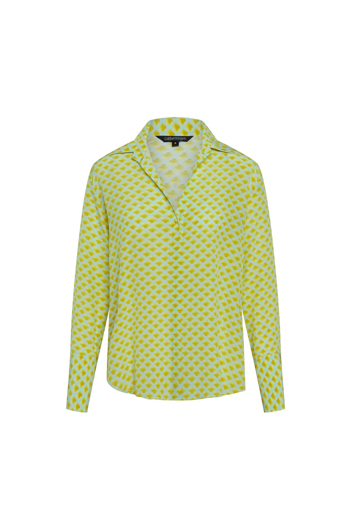 Catherine Gee Daria French Cuff Silk Blouse - Limon Blue