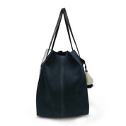 Kempton Navy Suede Silver Stripe Dorset Tote