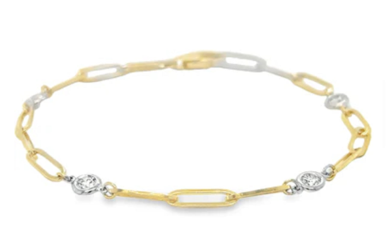 S.Row Designs Designs Gold & Diamond Paperclip Bracelet