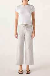 AMO Easy Drawstring Slouch Crop in Grey Quartz
