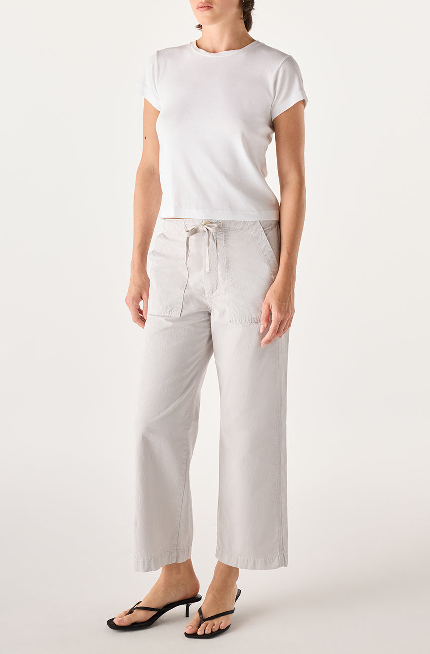 AMO Easy Drawstring Slouch Crop in Grey Quartz