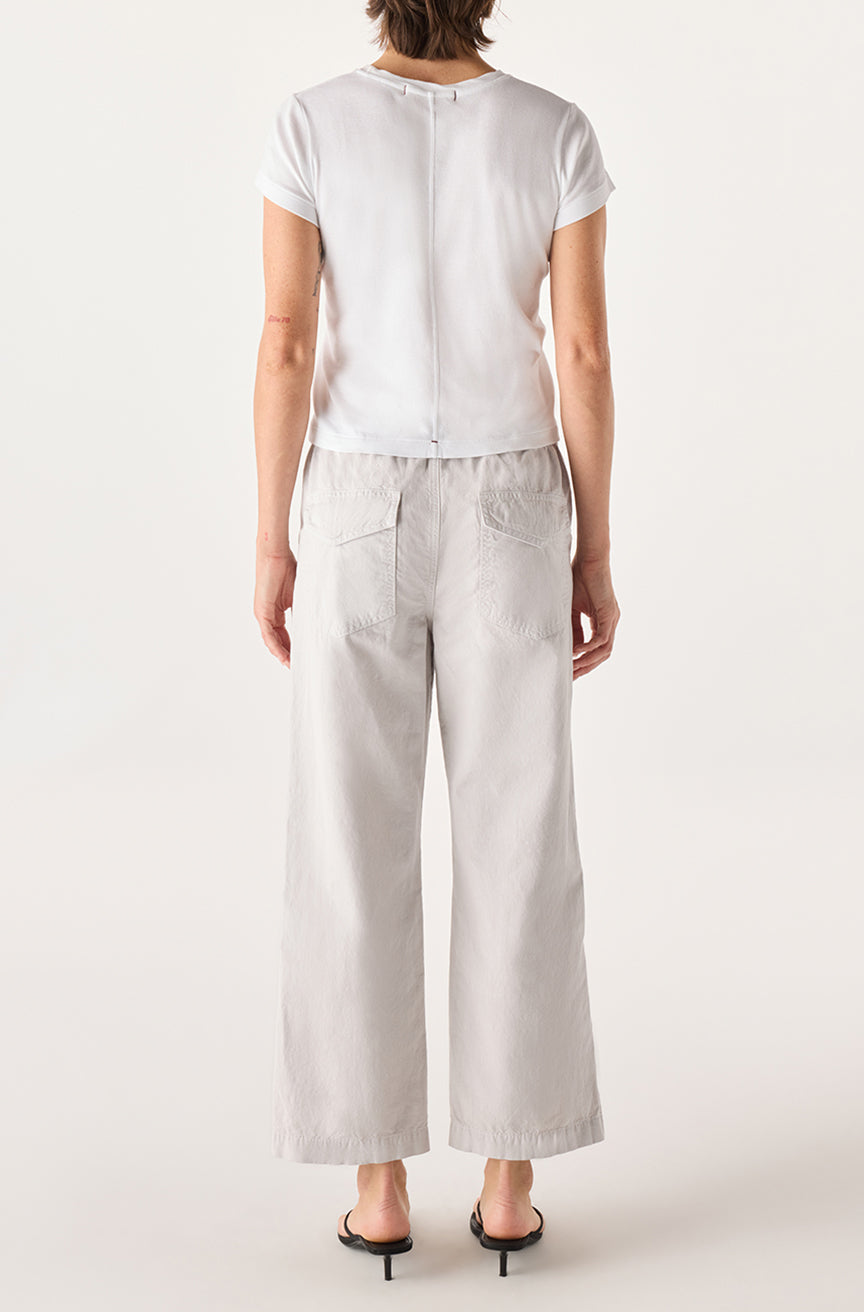 AMO Easy Drawstring Slouch Crop in Grey Quartz