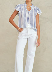 M.A.B.E. Eleni Woven Frill Top