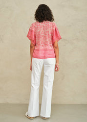 M.A.B.E. Esti Print Short Sleeve Top