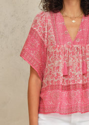 M.A.B.E. Esti Print Short Sleeve Top