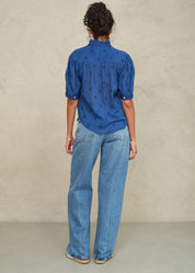 M.A.B.E. Frani Embroidered Short Sleeve Top