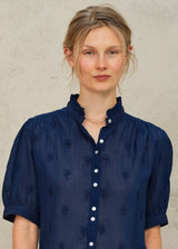 M.A.B.E. Frani Embroidered Short Sleeve Top