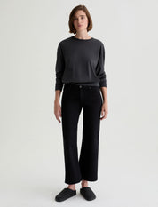 AG Saige Wide Leg Crop Jean in Super Black