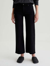 AG Saige Wide Leg Crop Jean in Super Black