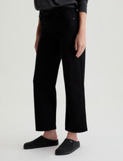 AG Saige Wide Leg Crop Jean in Super Black