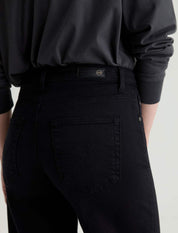 AG Saige Wide Leg Crop Jean in Super Black